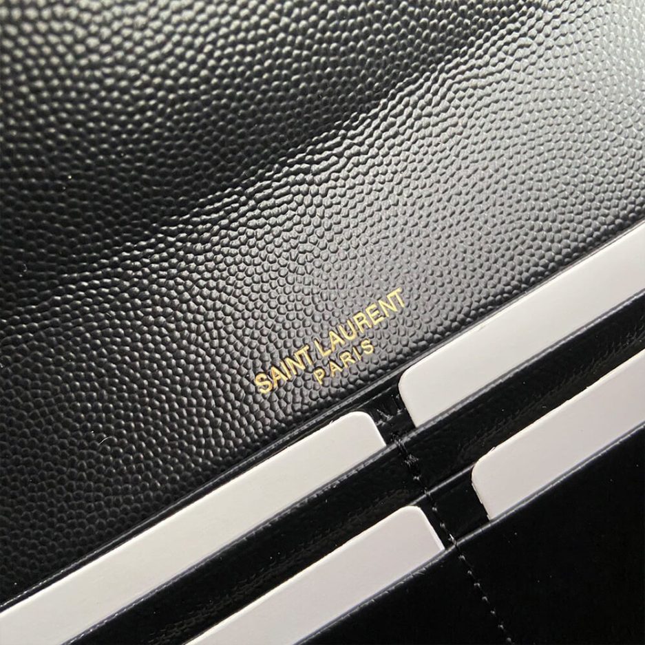 YSL CASSANDRE MATELASSÉ LARGE FLAP WALLET IN GRAIN DE POUDRE LEATHER